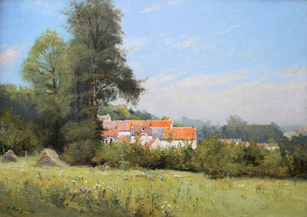 The Red Roofs, vintage artwork by Fernand Quignon, 12x8" (A4) Poster