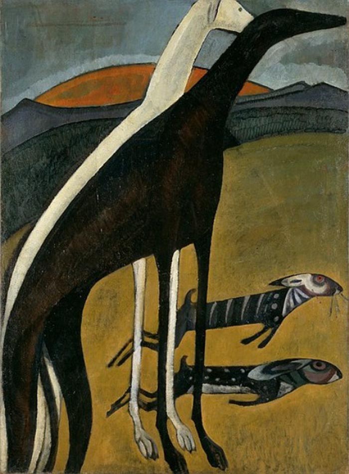 Os galgos by Amadeu de Sousa Cardoso,16x12(A3) Poster
