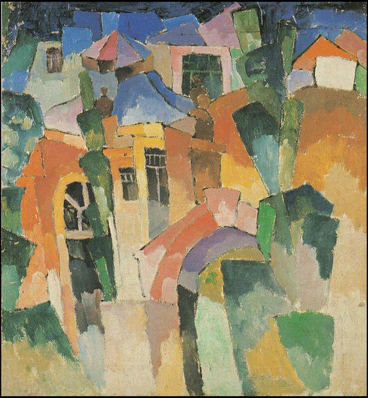 Cottage in Kislovodsk, vintage artwork by Aristarkh Lentulov, 12x8" (A4) Poster
