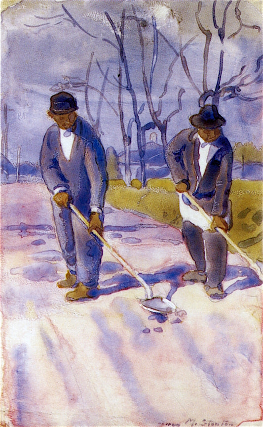 Negroes Shoveling, vintage artwork by Lucy May Stanton, 12x8" (A4) Poster