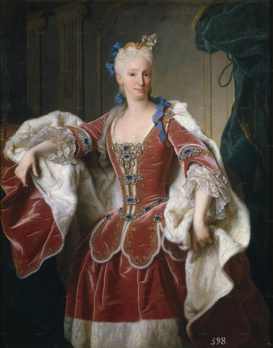 Portrait of Elisabeth Farnese, Princess of Parma and Queen of Spain, vintage artwork by Jean Ranc, 12x8" (A4) Poster