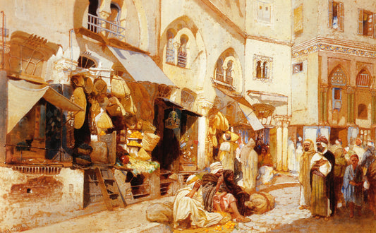 Algerian Shops, vintage artwork by Louis Comfort Tiffany, 12x8" (A4) Poster