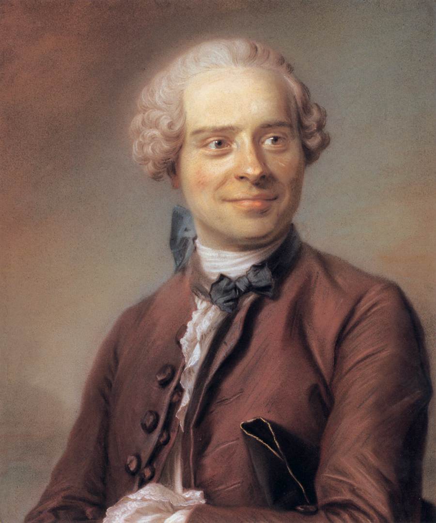 Portrait of Jean Le Rond d'Alambert, vintage artwork by Maurice Quentin de La Tour, 12x8" (A4) Poster