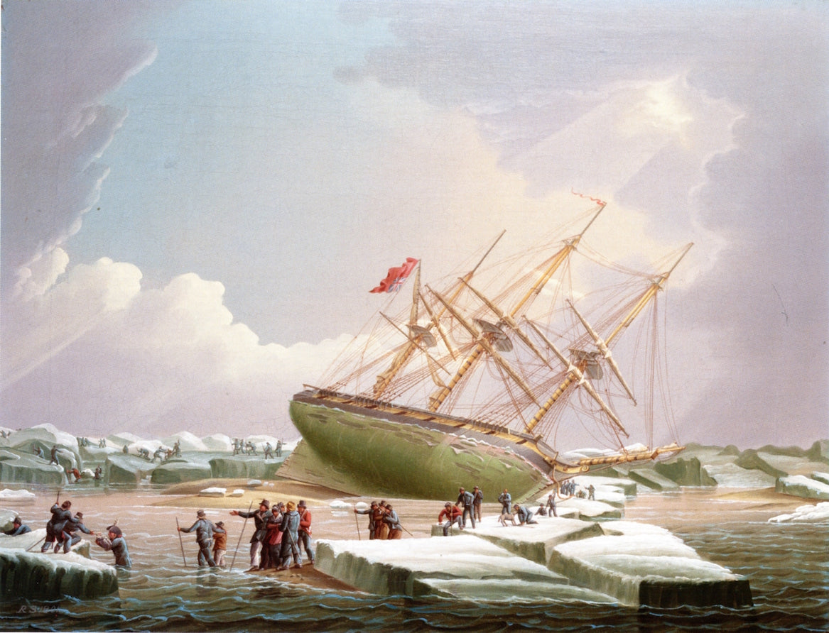 Shipwreck on Ice, vintage artwork by Robert Salmon, 12x8" (A4) Poster