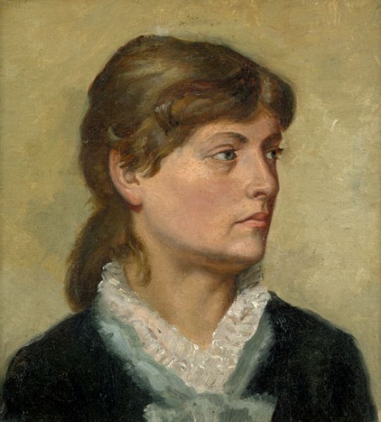 Portrait of the Danish artist Sophie Holten, vintage artwork by Otto Bache, 12x8" (A4) Poster