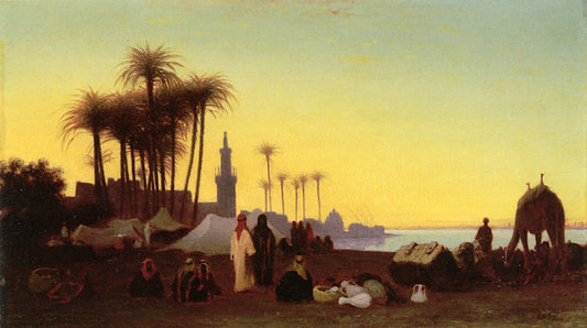 Twilight, View Taken in Djergeh, vintage artwork by Charles Theodore Frère, A3 (16x12") Poster Print