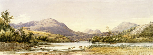 Looking Up Long Pond, Mount Desert, vintage artwork by Samuel P. R. Triscott, 12x8" (A4) Poster