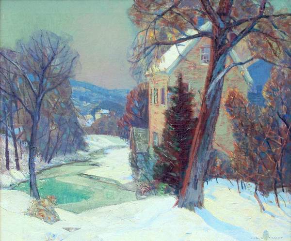 Old Mill in Winter by Carl R. Krafft,16x12(A3) Poster