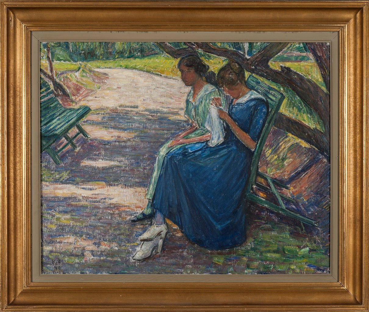 Siesta in the Garden, vintage artwork by Karl Nordström, 12x8" (A4) Poster