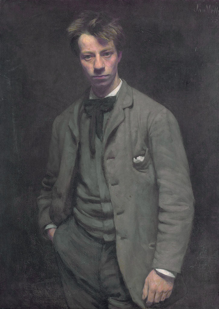Portrait of Albert Verwey, vintage artwork by Jan Veth, 12x8" (A4) Poster