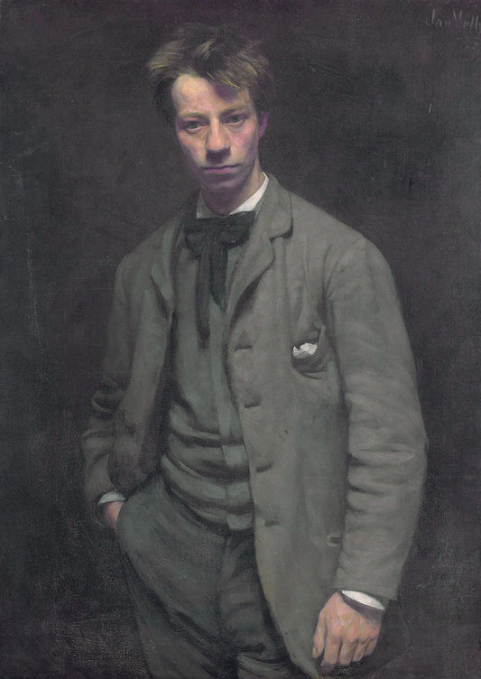 Portrait of Albert Verwey, vintage artwork by Jan Veth, 12x8" (A4) Poster