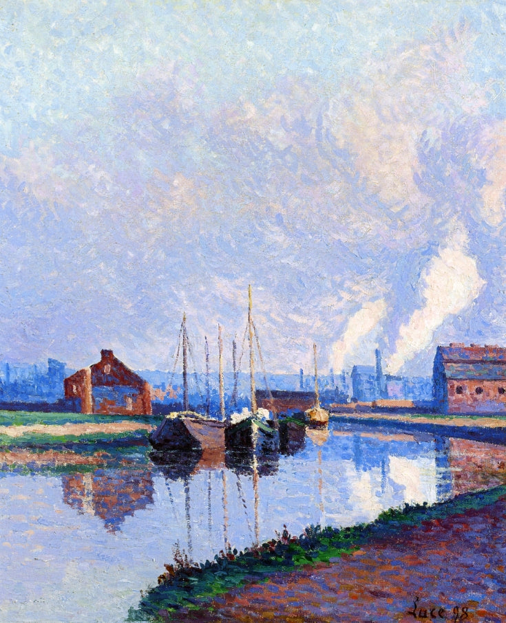 Charleroi, Barges on the Sambre by Maximilien Luce,A3(16x12")Poster
