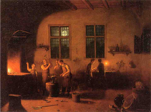 Blacksmith Shop, vintage artwork by François Bonvin, A3 (16x12") Poster Print