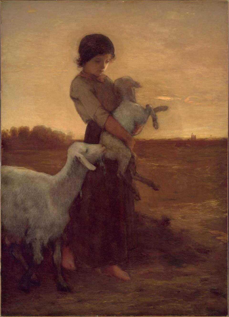 The Belated Kid, vintage artwork by William Morris Hunt, 12x8" (A4) Poster