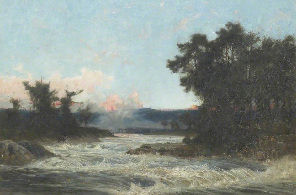 On the River Dochart at Killin, vintage artwork by Alfred East, 12x8" (A4) Poster