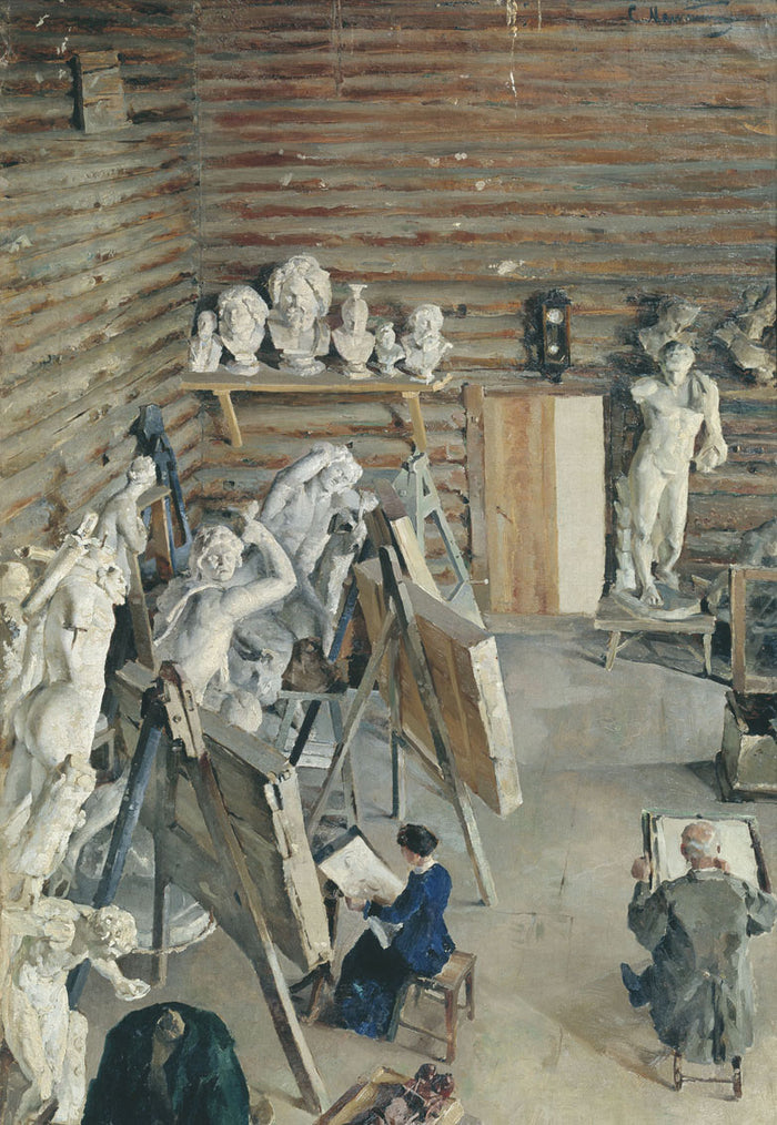 The Sculptor's Studio by Sergei Malyutin,A3(16x12