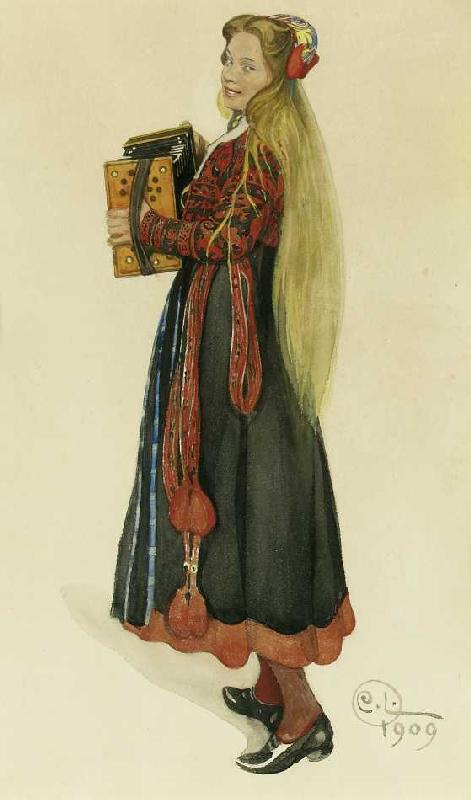 Lisbeth with Accordion by Carl Larsson,A3(16x12")Poster