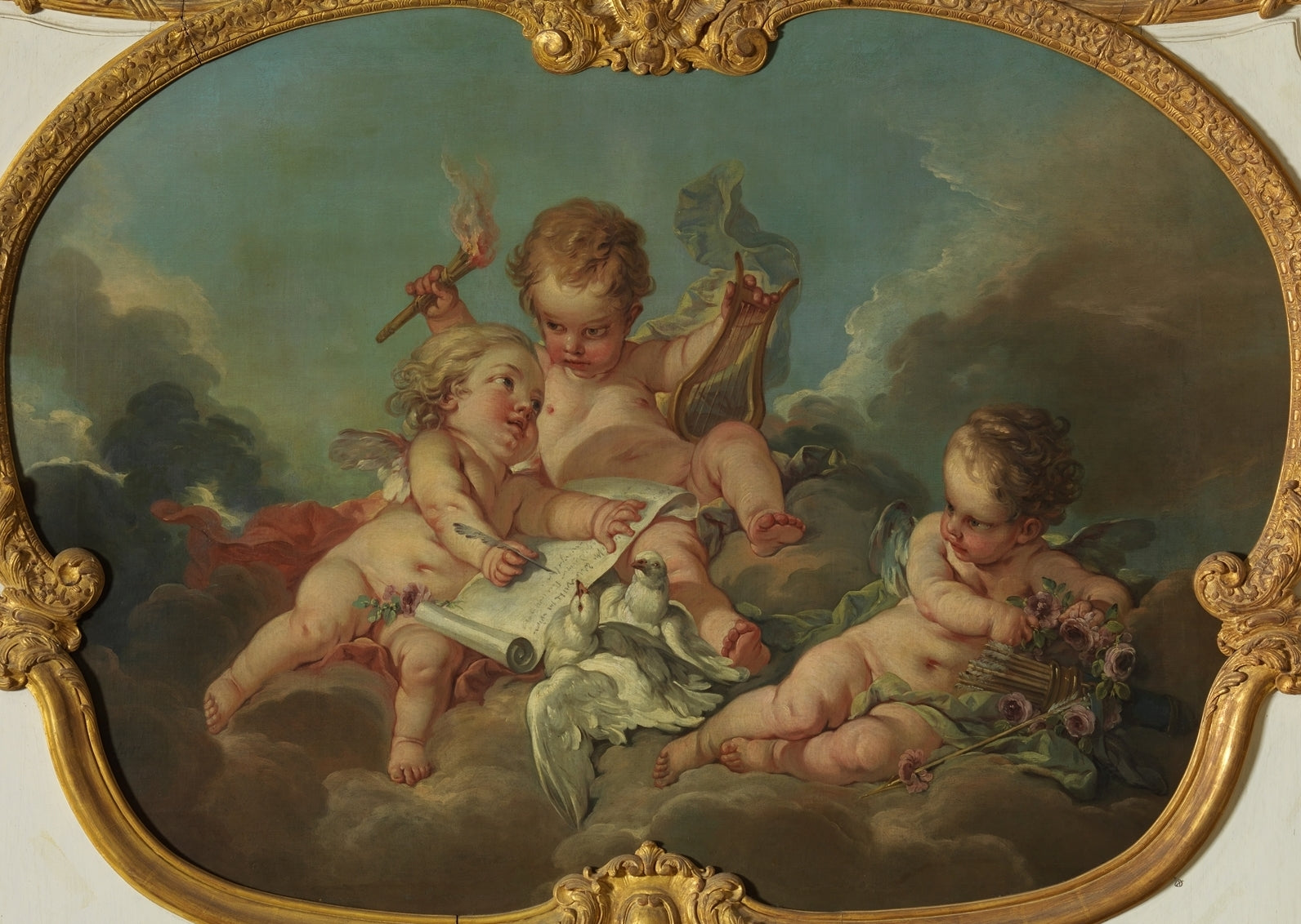 Allegory of Lyric Poetry, vintage artwork by François Boucher, 12x8" (A4) Poster