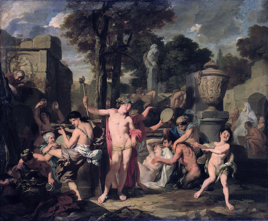 The Feast of Bacchus, vintage artwork by Gerard de Lairesse, 12x8" (A4) Poster