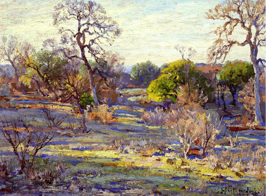 Late Afternoon, Alamo Heights, San Antonio, Texas, vintage artwork by Julian Onderdonk, 12x8" (A4) Poster