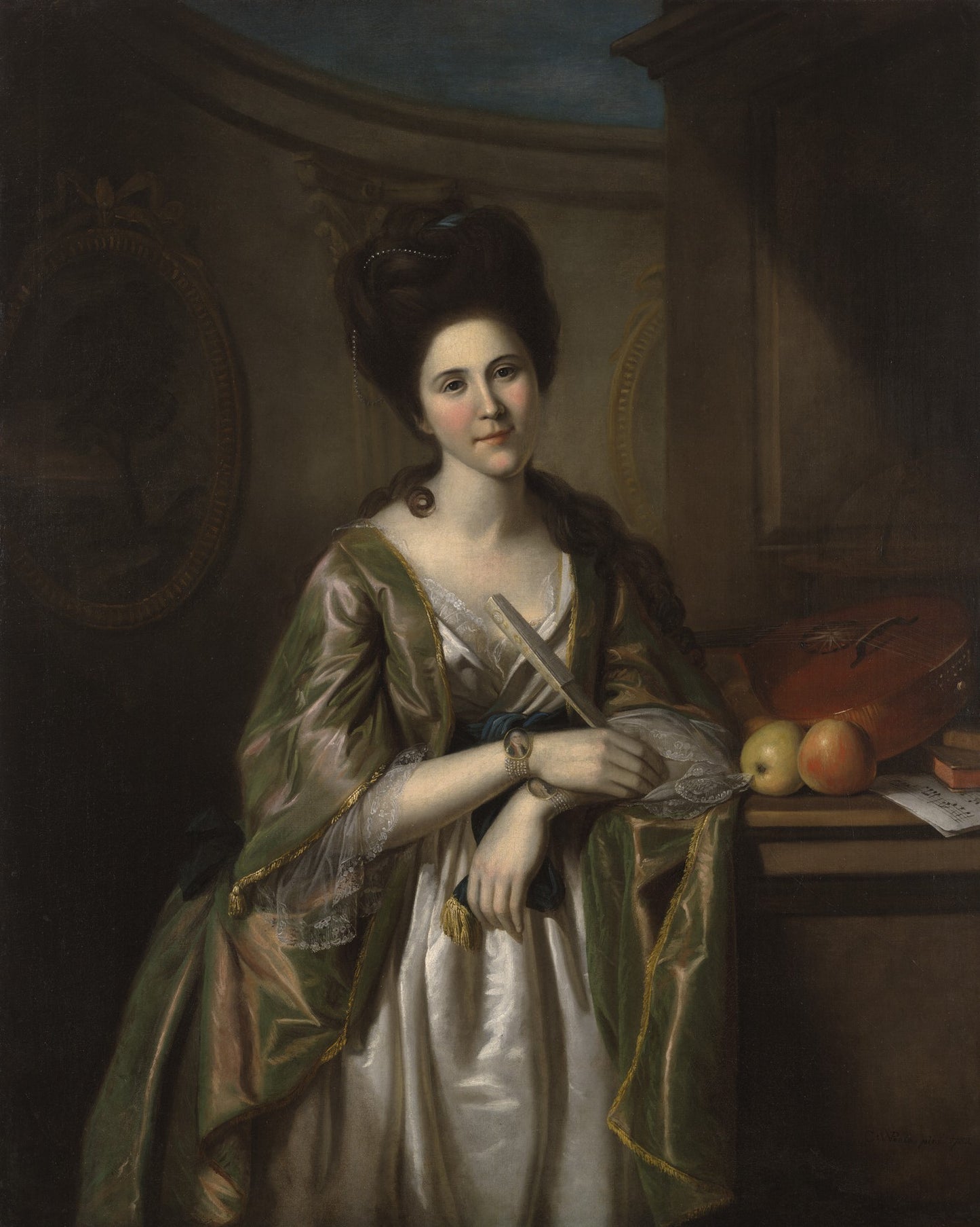 Mrs. Walter Stewart (Deborah McClenachan) (1763-1823), vintage artwork by Charles Willson Peale, 12x8" (A4) Poster