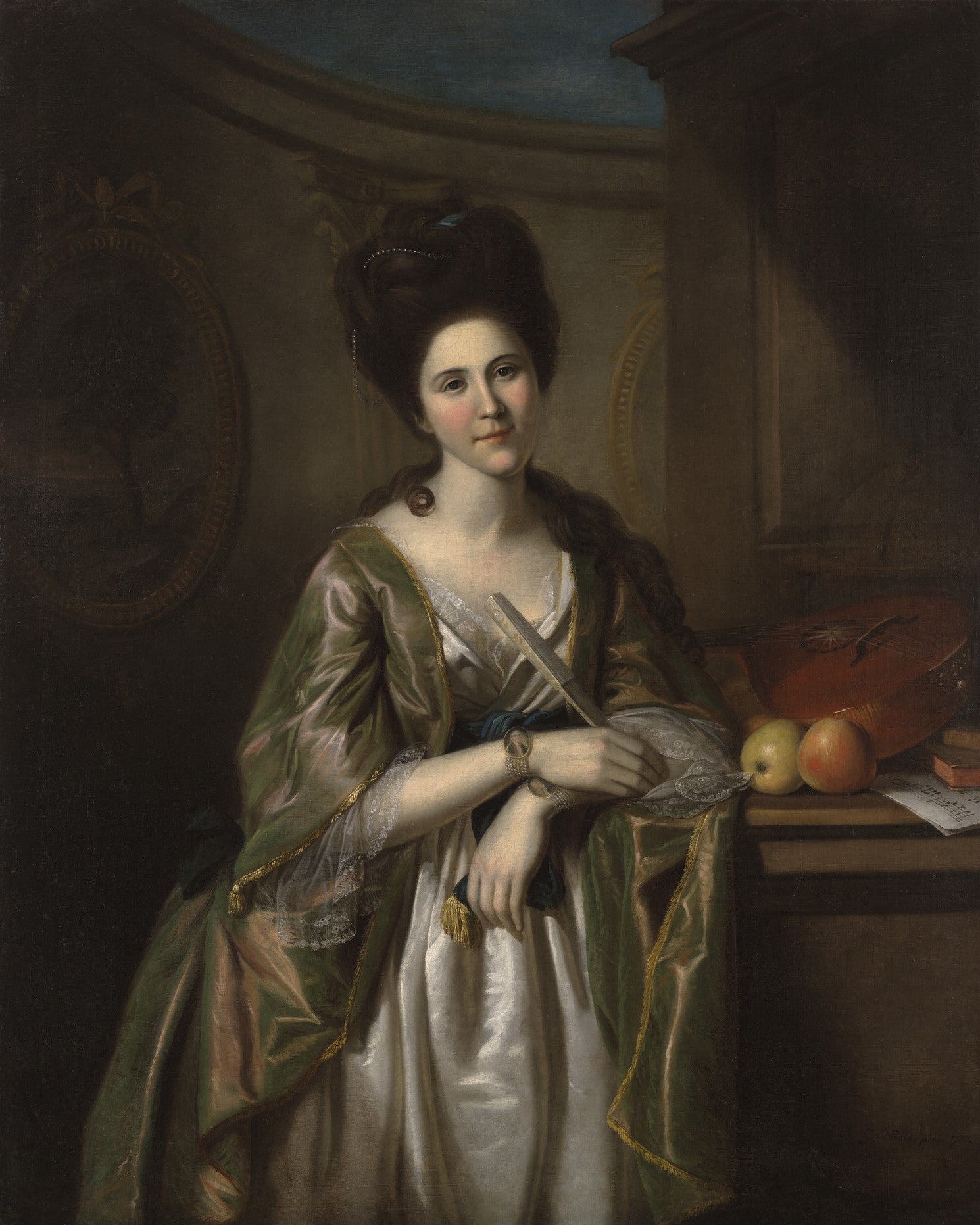 Mrs. Walter Stewart (Deborah McClenachan) (1763-1823), vintage artwork by Charles Willson Peale, 12x8" (A4) Poster