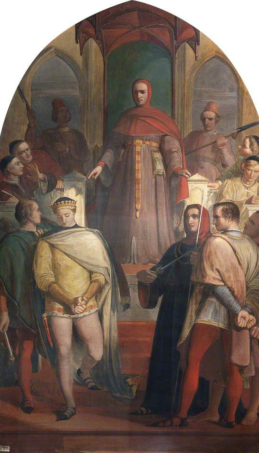 Prince Henry Acknowledging the Authority of Judge Gascoigne, vintage artwork by Richard Redgrave, A3 (16x12") Poster Print