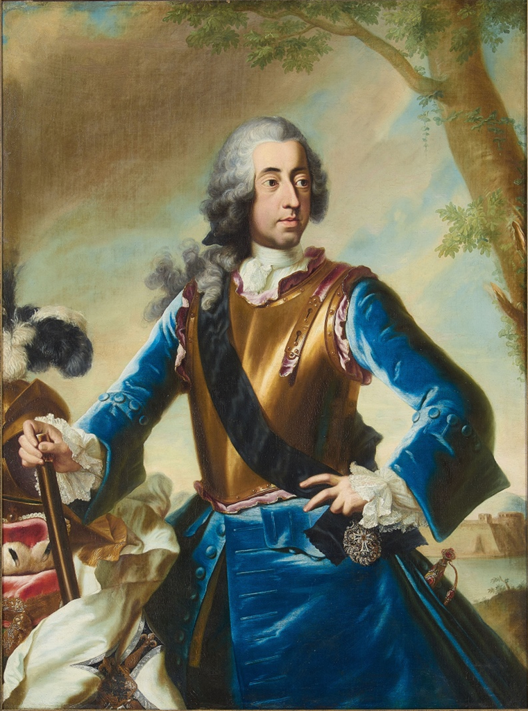 Clemens August of Bavaria as Grand Master of Teutonic Knights, vintage artwork by Georg Desmarees, 12x8" (A4) Poster