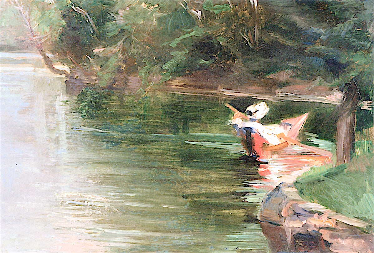 Banks of the Yerres, vintage artwork by Gustave Caillebotte, 12x8" (A4) Poster