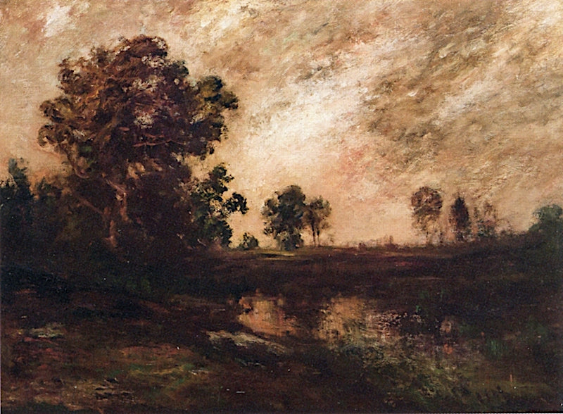 Sunset, East Chester Marshes, NY, vintage artwork by Edward B. Gay, 12x8" (A4) Poster