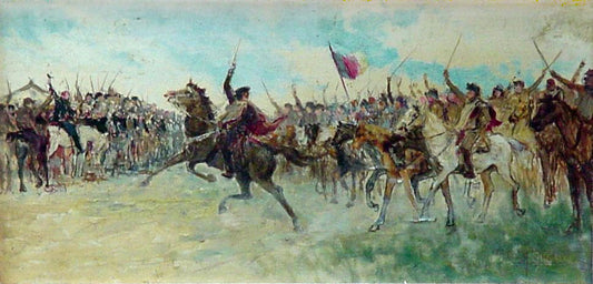 Proclamation of the Republic of Piratini, vintage artwork by Antonio Parreiras, 12x8" (A4) Poster