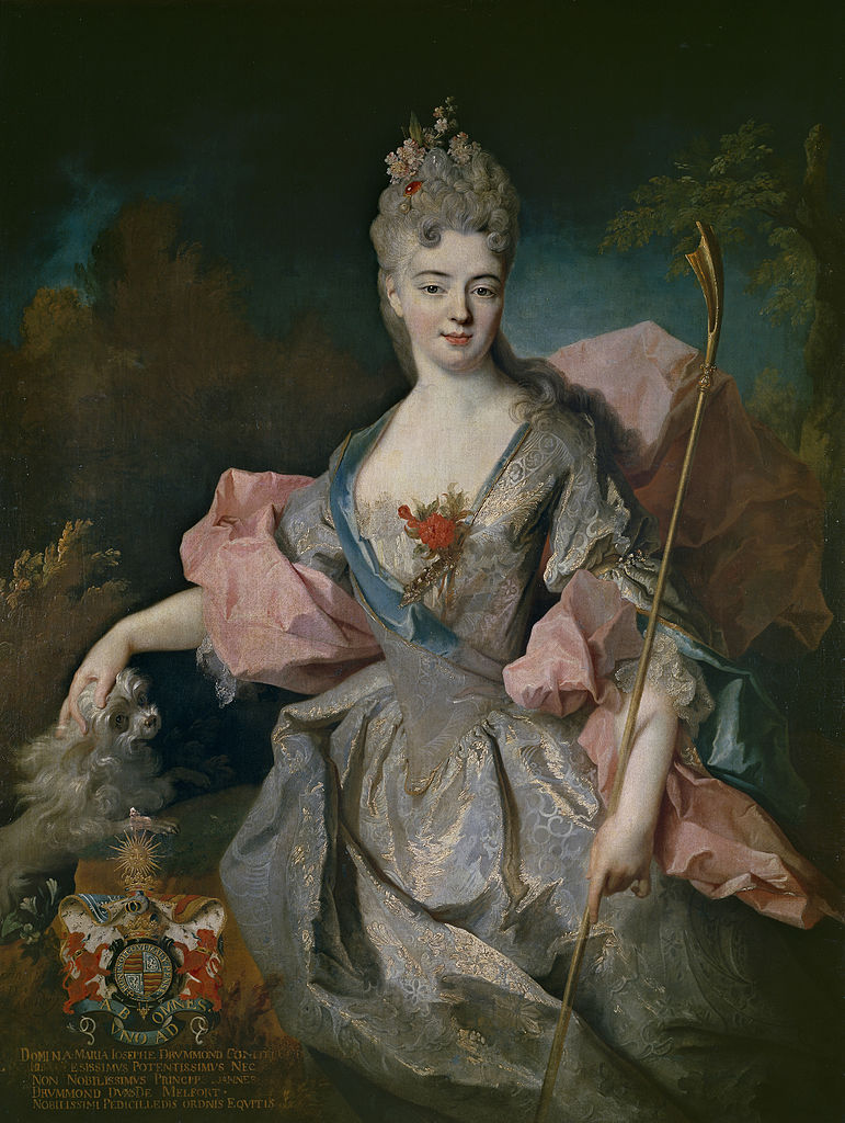 Portrait of Maria Josefa Drummond, vintage artwork by Jean-Baptiste Oudry, 12x8" (A4) Poster