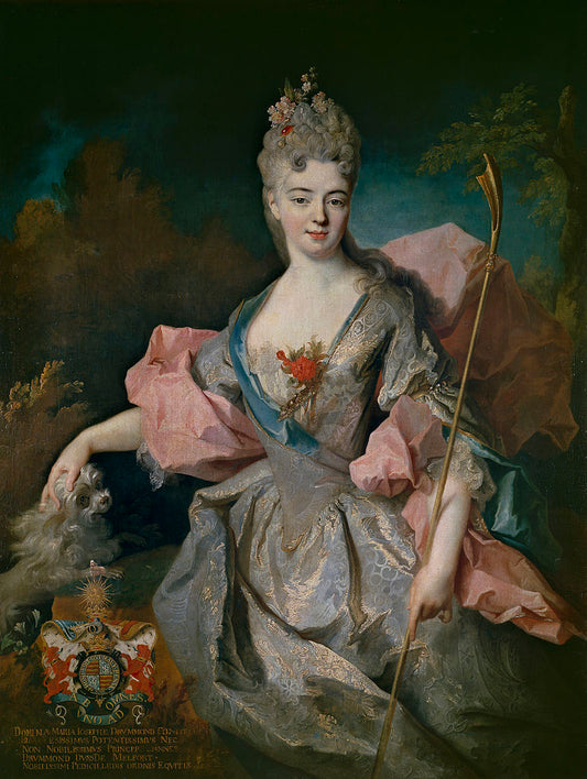 Portrait of Maria Josefa Drummond, vintage artwork by Jean-Baptiste Oudry, 12x8" (A4) Poster