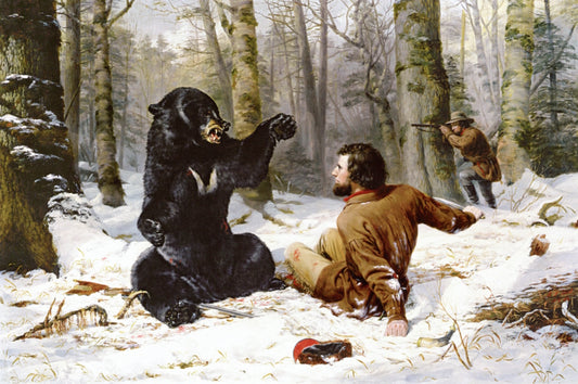 The Life of a Hunter: A Tight Fix, vintage artwork by Arthur Fitzwilliam Tait, A3 (16x12") Poster Print