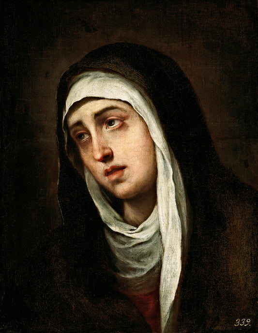 La Dolorosa, vintage artwork by Bartolome Esteban Murillo, 12x8" (A4) Poster