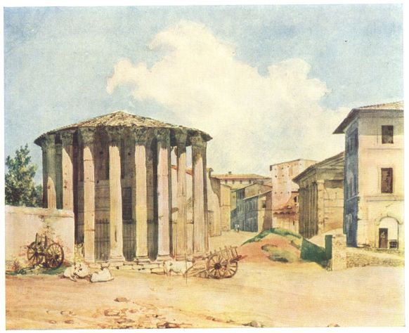 Temple of Vesta, Rome, vintage artwork by Alexander Ivanov, A3 (16x12") Poster Print