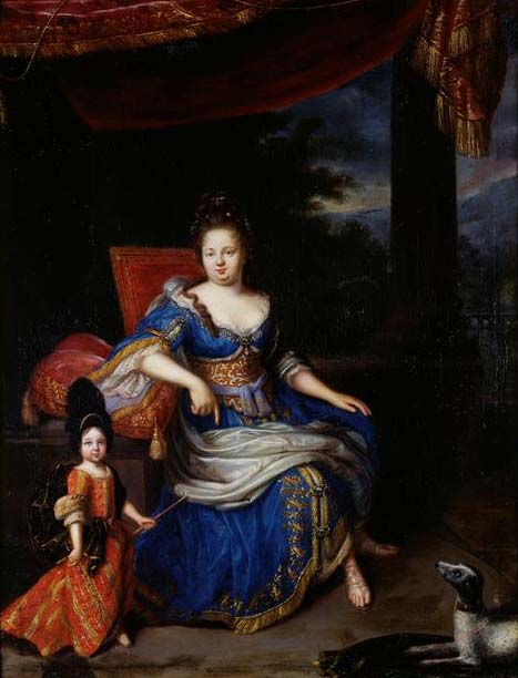 Portrait of Princess Palatine, vintage artwork by Constantin Netscher, 12x8" (A4) Poster
