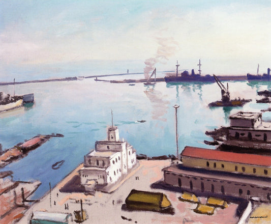 The Customs House and the Port, vintage artwork by Albert Marquet, 12x8" (A4) Poster