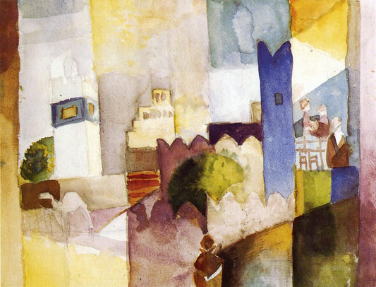 Kairuan III, vintage artwork by August Macke, 12x8" (A4) Poster