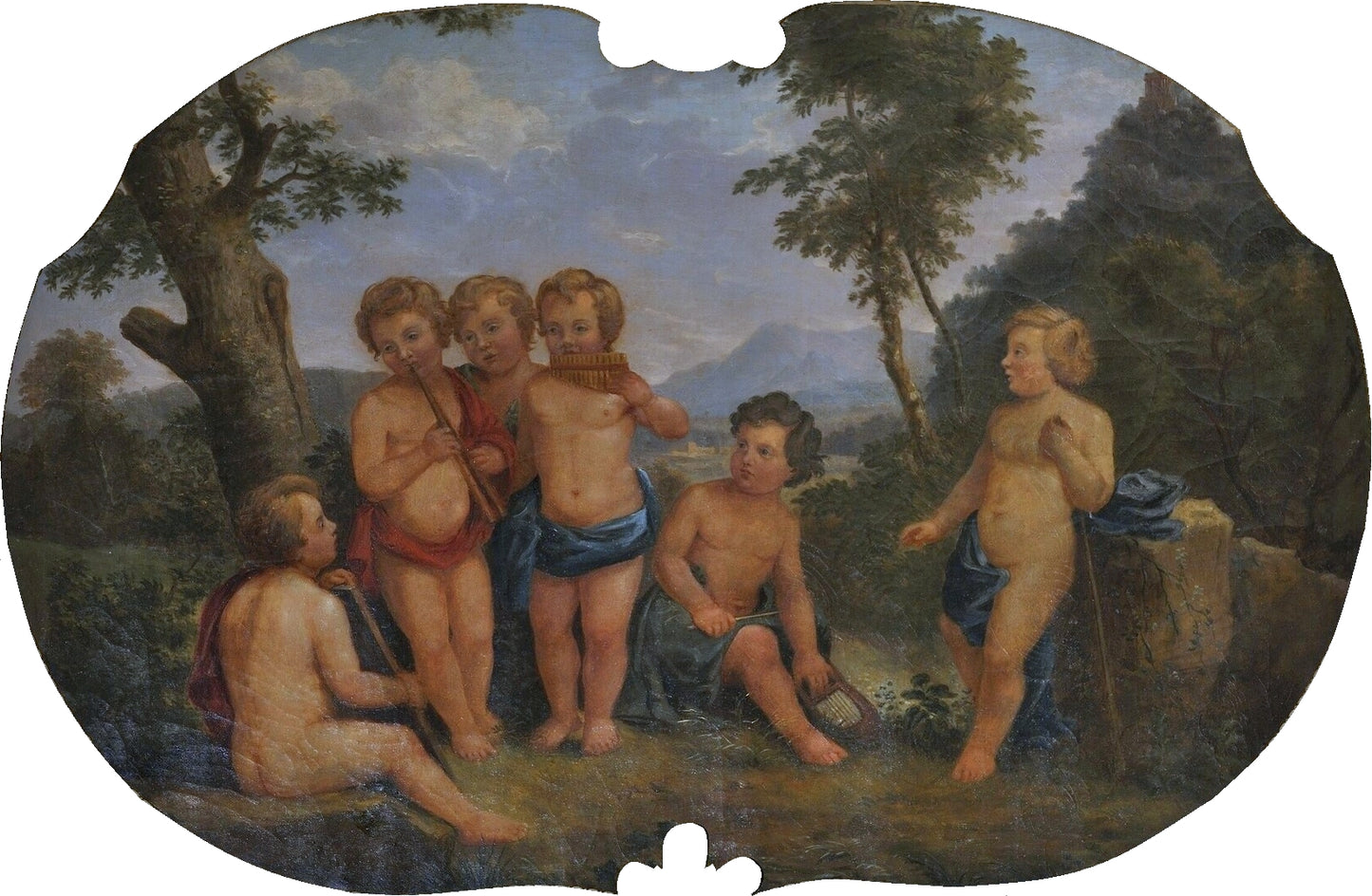 Allegory of the Arts - Music, vintage artwork by After Charles-Joseph Natoire, 12x8" (A4) Poster