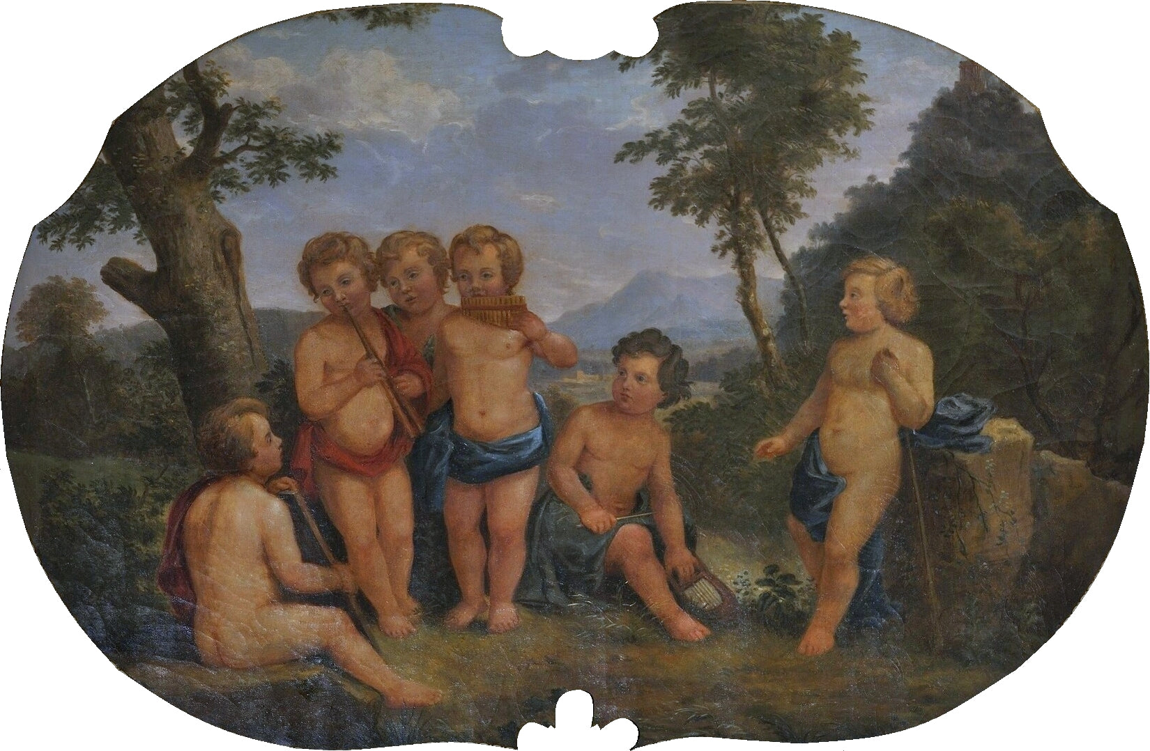 Allegory of the Arts - Music, vintage artwork by After Charles-Joseph Natoire, 12x8" (A4) Poster