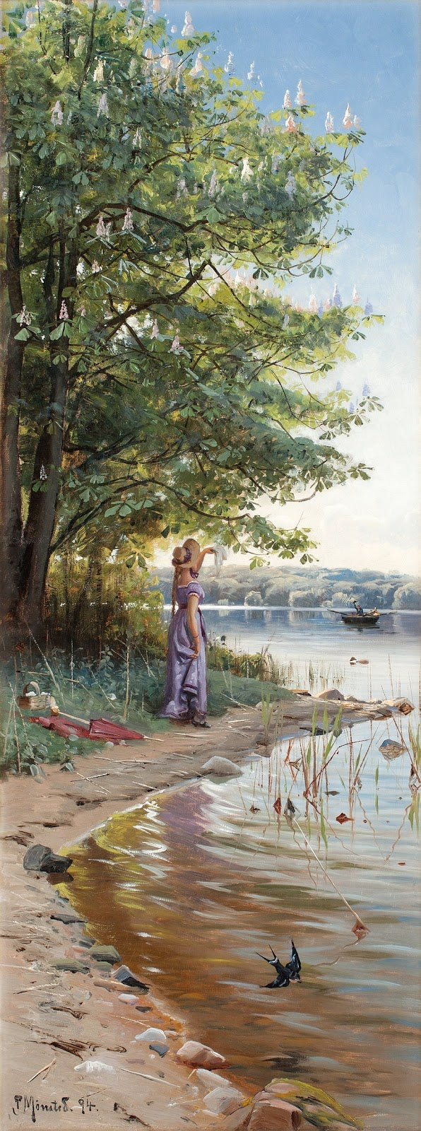 By the Lake Esrum in Fredensborg by Peder Mork Monsted,A3(16x12")Poster