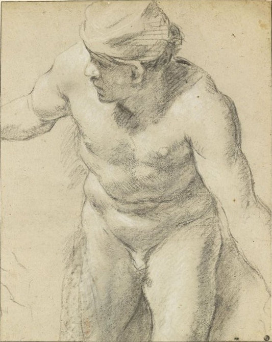 Naked Man Looking Left, vintage artwork by Jacob Van Loo, 12x8" (A4) Poster