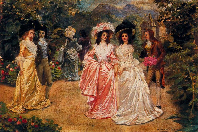 Romantic Scene by Adolfo Lozano Sidro,16x12(A3) Poster