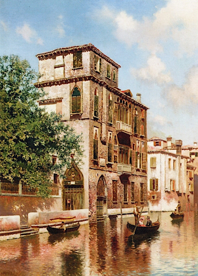 Afternoon Gondola Ride, vintage artwork by Henry Pember Smith, 12x8" (A4) Poster