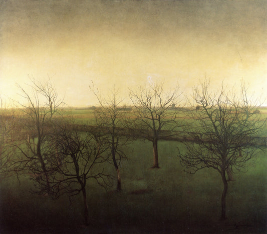 Orchard at the End of Winter, vintage artwork by Valerius de Saedeleer, 12x8" (A4) Poster