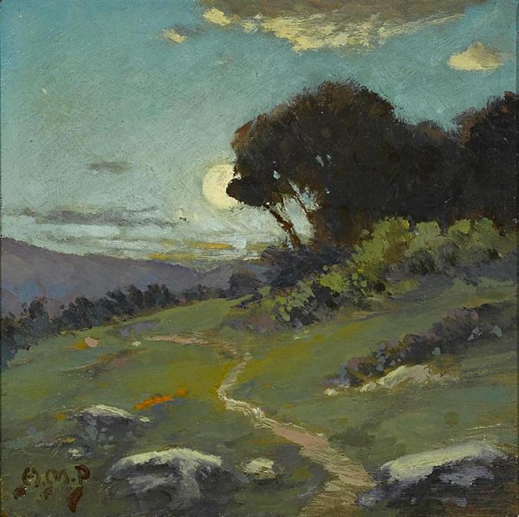 A moonlit dawn, vintage artwork by Alexis Matthew Podchernikoff, 12x8" (A4) Poster