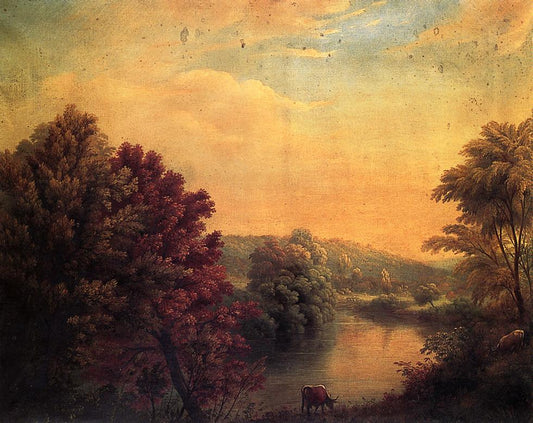 View on Mohawk from Frankford Road, vintage artwork by Manneville E. D. Brown, A3 (16x12") Poster Print