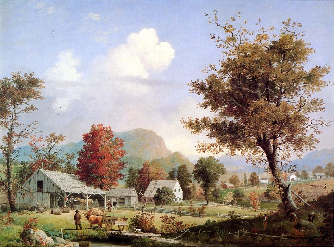 Cider Pressing, vintage artwork by George Henry Durrie, A3 (16x12") Poster Print