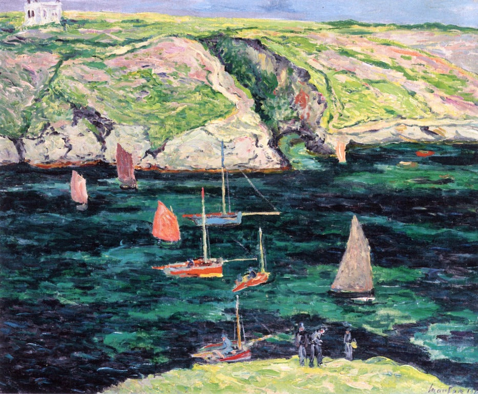 Boats at Port-Goulphar, Belle-Ile en Mer by Maxime Maufra,A3(16x12")Poster